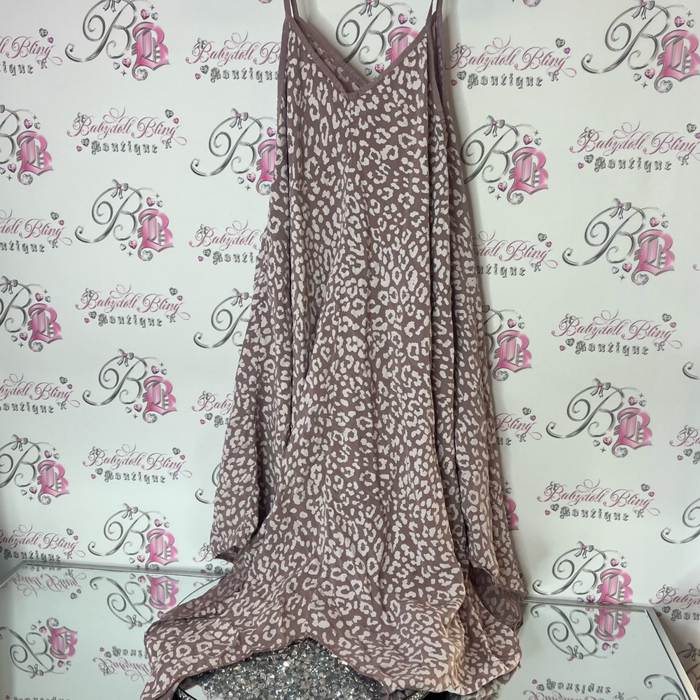 Leopard Print Slip Dress diverse Italy silk cheetah leopard animal print - Picture 2 of 6
